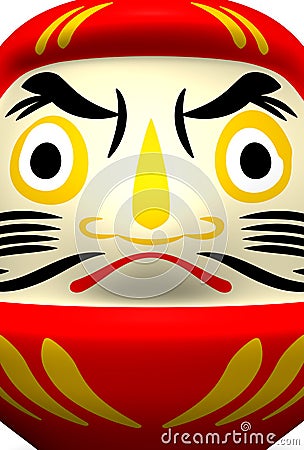 Closeâ€up Of Lucky Daruma Doll Cartoon Illustration